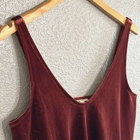 Madewell Tank Top Velour Dusty Rose Pink Velvet Soft Top Size Women’s Small EUC - Picture 2 of 4